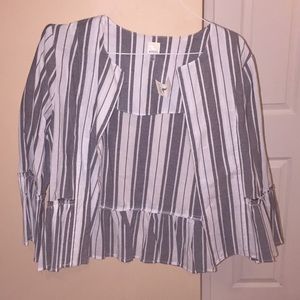 A.Moon Black and white stripped cardigan